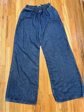 Good American Weightless Wide Leg Pull-On Jeans Indigo395 Size 2